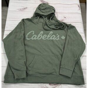 CABELA Hoodie Womens Size XL Green Logo Pullover Sweatshirt Outdoor Cozy